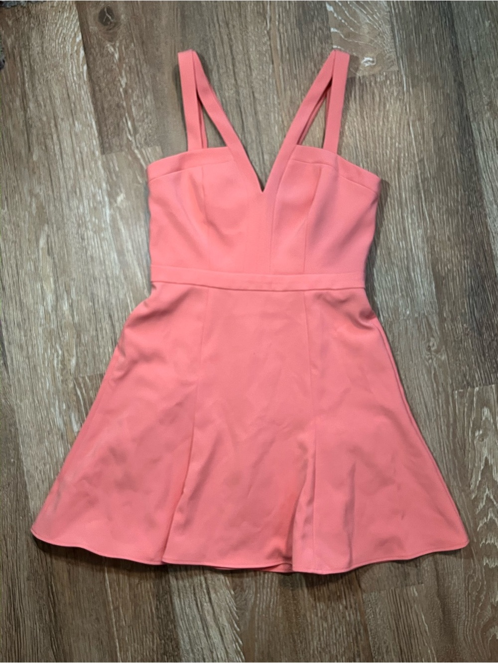 BCBGMaxAzria Light Coral Sleeveless Dress with V-Neck